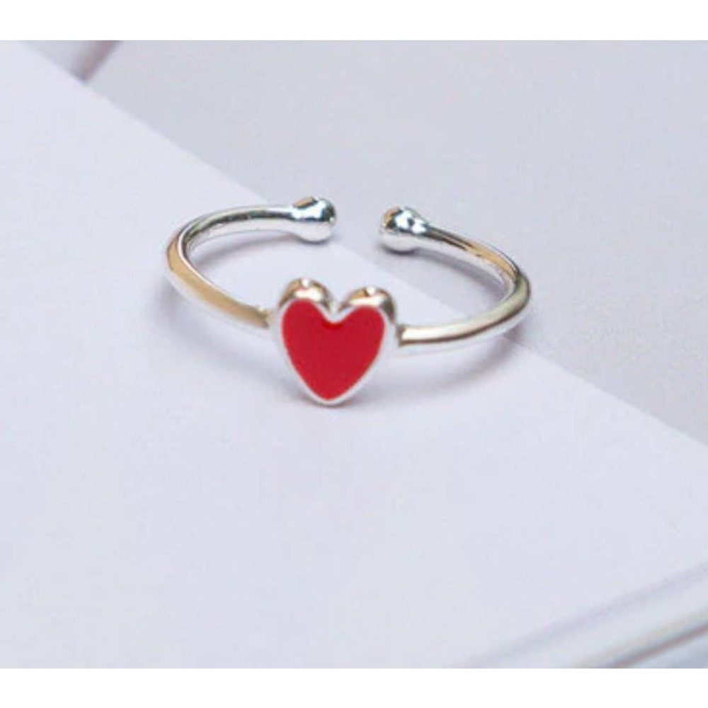 Adjustable Red Heart Ring - Picture 2 of 4